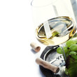 glass of wine and  grape