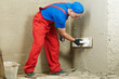 Plasterer at work