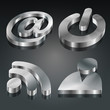 Metalic 3D Symbols Set