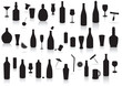 Vector: Party drinks silhouette set. Party drinks silhouette set.