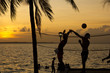 beach volleyball, sunset on the beach