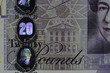 Part of British 20 pound Bank Note