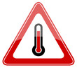High temperature warning sign High temperature warning sign
