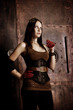 Woman in Steampunk style