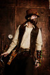 Man in Steampunk style