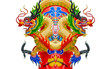 2 head ,Chinese style dragon statue
