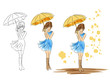 Girl with umbrella set