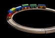 wooden toy train on tracks