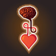 connection between heart and brain - illustration
