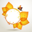 Banner design with leaf and butterfly Banner design with leaf and butterfly