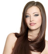 Beautiful woman with healthy long hair - isolated