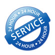"24 HOUR SERVICE" Stamp (customer satisfaction support button)