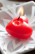 Red heart candle