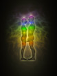 Woman and man energy body, aura, chakras, energy, silhouette