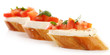 bruschetta over white background