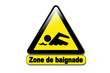Panneau zone de baignade