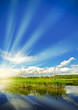 lake with sunrise