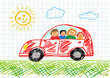 Drawing of red car Drawing of red car