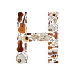 Musical instruments alphabet