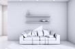 Interno con divani e finestra rendering 3d Interno con divani e finestra rendering 3d