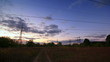 powerlines in sunset. timelapse.