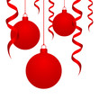 Boules de Noël et serpentins rouges Boules de Noël et serpentins rouges