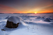 Snowy winter morning sunrise in Helsinki