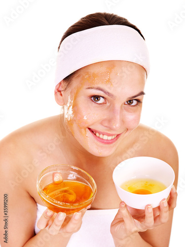 Photo: Natural homemade organic facial masks of honey. Natural homemade organic facial masks of honey.