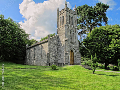Photo: Church with Bell Tower on the Hill in Ireland Church with Bell Tower on the Hill in Ireland