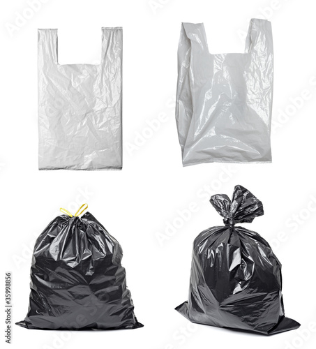 Photo: white plastic bag trash garbage white plastic bag trash garbage