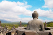 Stone Buddha and Borobudur Temple Stone Buddha and Borobudur Temple