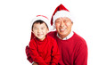 Photo: Asian grandfather celebrating Christmas with grandson Asian grandfather celebrating Christmas with grandson