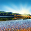 morning sunrise and lake
