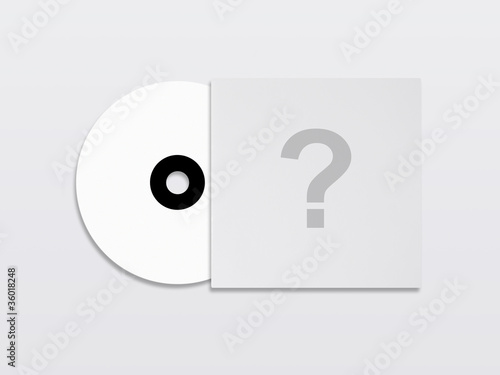 Photo: White DVD with question mark on case White DVD with question mark on case