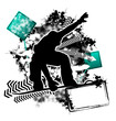 Snowboarding grunge template vector