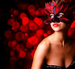 Beautiful woman in carnival mask