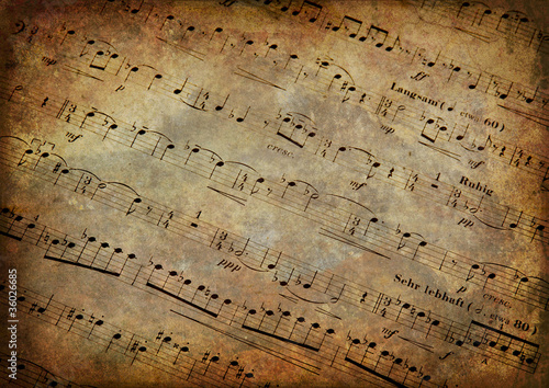 Illustration: Musical score with texture grunge Musical score with texture grunge