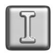 Metal alphabet in the form of a stamp. Capital letter I