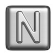 Metal alphabet in the form of a stamp. Capital letter N