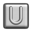 Metal alphabet in the form of a stamp. Capital letter U
