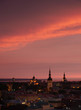 Tallinn central at sunset under thundercloud