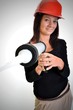 Photo: femme et pistolet pour calfeutrage femme et pistolet pour calfeutrage