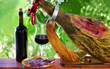 Jamon of spain and red wine. Jamon of spain and red wine.