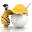 Photo en ligne au meilleur prix belonging for playing golf on a white background