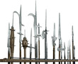 halberds in white back
