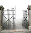 open wrought-iron gate