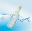 Flaschenpost im Wasser