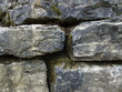 mossy stone wall detail