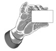 Hand holding a white blank card Hand holding a white blank card