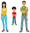 Sick family. Vector cartoon characters.